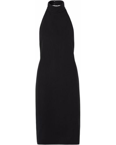 Burberry Funnel-neck Silk Bib Dress - Black