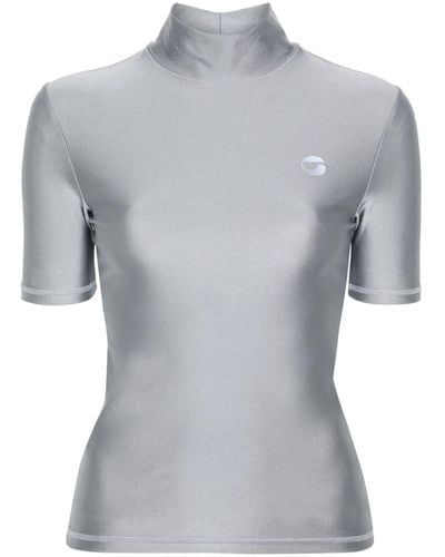 Coperni Logo-print High-neck T-shirt - Gray