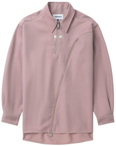 Adererror High-low Zip-up Shirt - Pink