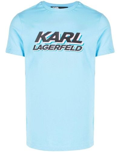 Karl Lagerfeld T-shirt Met Logoprint - Blauw