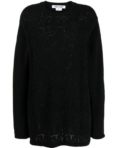 Comme des Garçons Cárdigan de punto calado - Negro