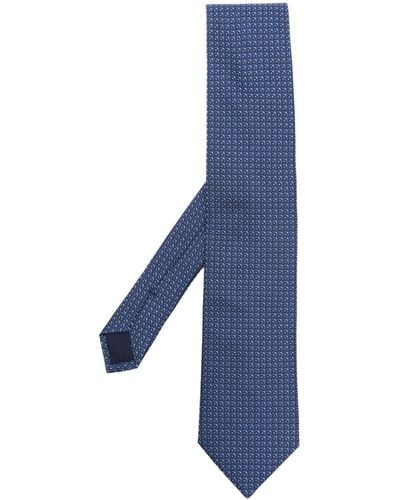 Corneliani Geometric-print Silk Tie - Blue