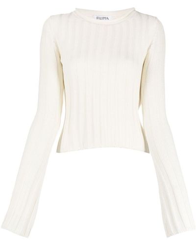 Filippa K Ribbed-knit Cotton Jumper - White