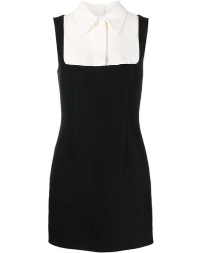 Valentino Garavani Wool And Silk-blend Crepe Mini Dress - Black