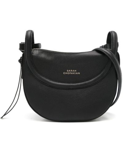 Sarah Chofakian Pollie Leather Crossbody Bag - Black