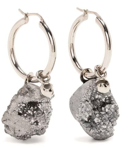 Coperni Meteorite Hoop Earrings - White