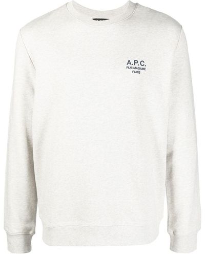 A.P.C. Logo-embroidered Sweatshirt - White