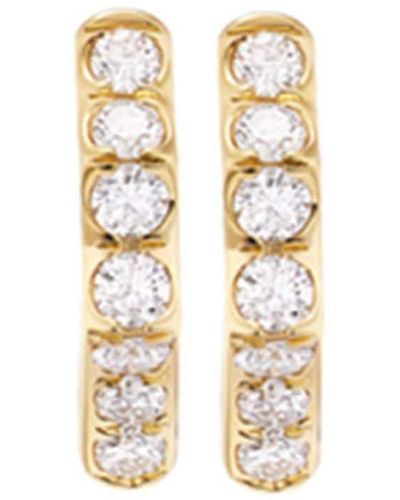 David Yurman 18kt Yellow Gold Stax Diamond Earrings - White