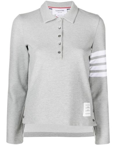Thom Browne Poloshirt mit Streifen - Grau