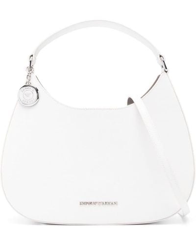 Emporio Armani Asv Leather Shoulder Bag - White