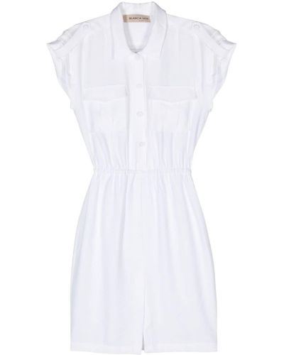 Blanca Vita Afelandra elasticated-waist shirtdress - Weiß