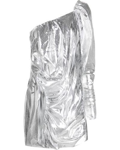 IRO Samuel Metallic Silk-blend Minidress - Gray