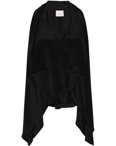 Cinq À Sept Louella V-neck Silk Top - Black