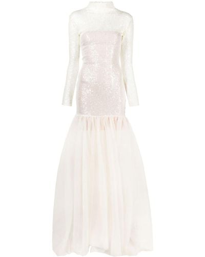Atu Body Couture スパンコール ハイネックドレス - ホワイト