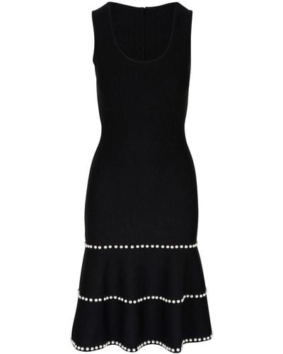 Carolina Herrera Vestido midi con perlas artificiales - Negro