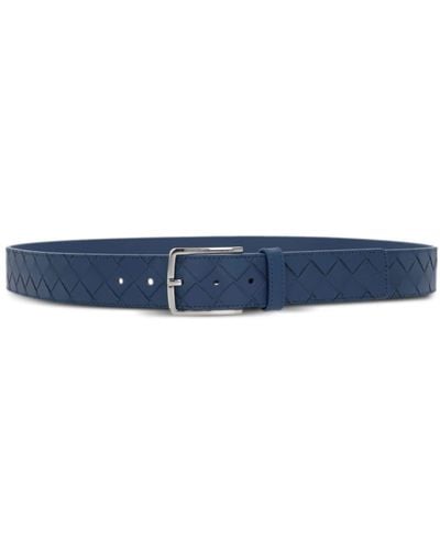 Bottega Veneta Intrecciato Leather Belt - Blue