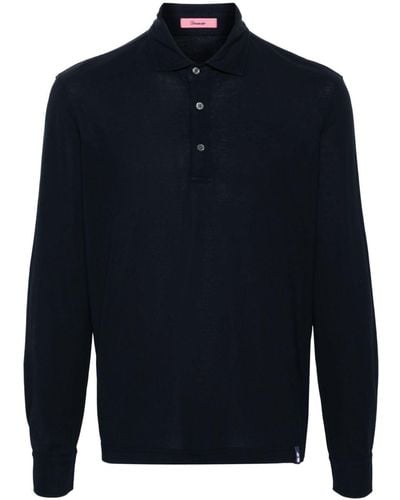 Drumohr Spread-collar Cotton Polo Shirt - Blue
