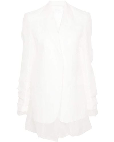 Sportmax Silk Single-Breasted Jacket - White