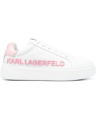 Karl Lagerfeld Belle Sneakers Van Kalfsleer - Wit