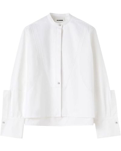 Jil Sander Raised-placket Organic Cotton Shirt - White
