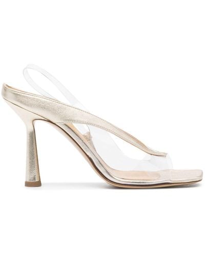 Giuliano Galiano Sheyla 105mm Leather Sandals - White