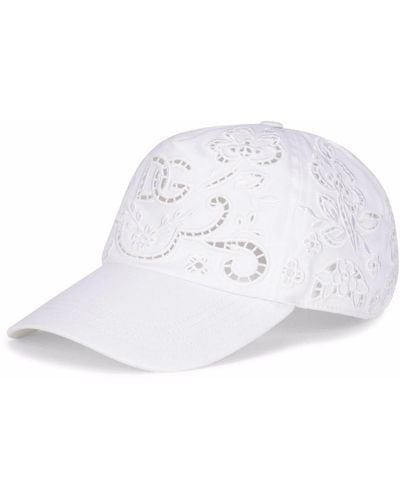 Dolce & Gabbana Baseballkappe mit Blumenstickerei - Weiß