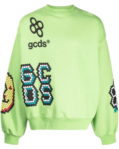 Gcds Graphic-print Crew-neck Sweatshirt - Green