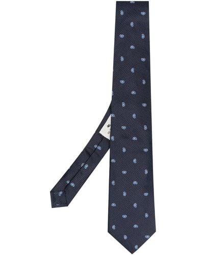 Etro Patterned-jacquard Silk Tie - Blue