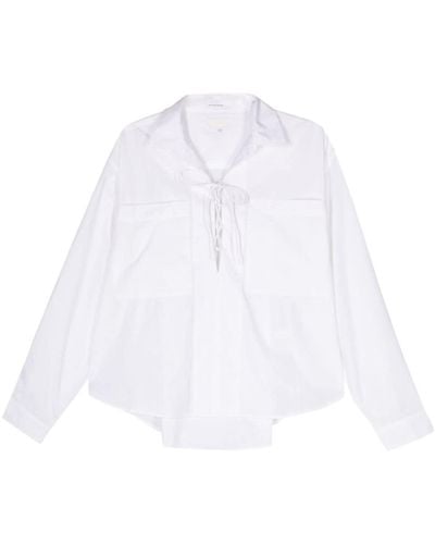 Mother The Roomie Lace-up Blouse - White