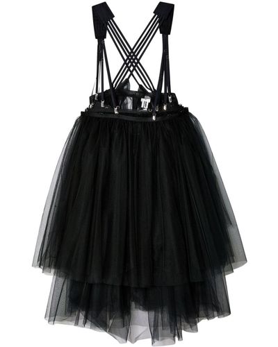 Noir Kei Ninomiya Harness-fastened Tulle Skirt - Black