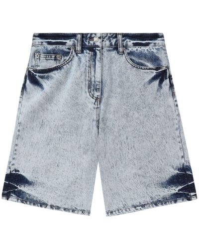 Juun.J Tie Dye-pattern Stone Wash Shorts - Blue