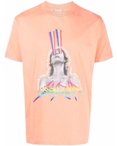 Marcelo Burlon T-Shirt mit Regenbogen-Print - Pink