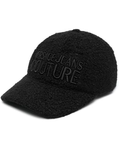 Versace Jeans Couture Logo-embroidered Faux-shearling Cap - Black