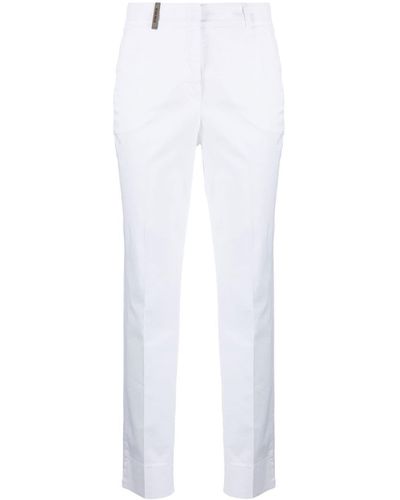Peserico Pantalon à coupe slim - Blanc