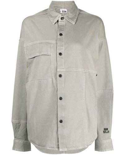Izzue Oversized Panelled Shirt - Grey
