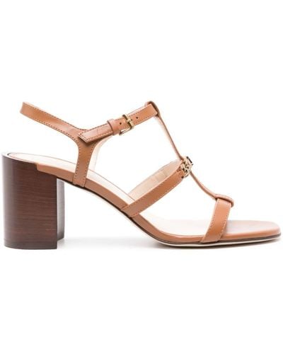 Tod's 75mm Logo-plaque Leather Sandals - Pink
