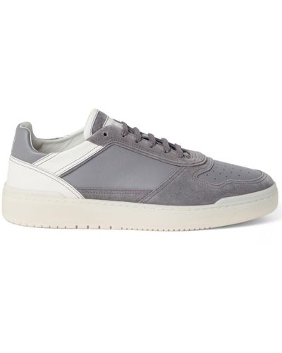Brunello Cucinelli Panelled Leather-suede Trainers - Grey
