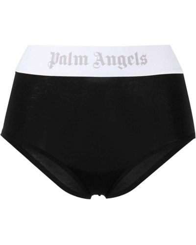 Palm Angels Culotte à bande logo - Noir