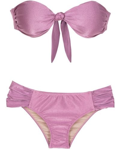 Adriana Degreas Strapless Lurex Knotted Bikini - Pink