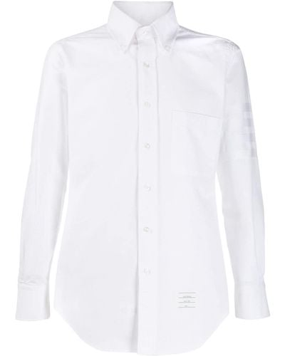 Thom Browne Satin Weave 4-bar Shirt - White