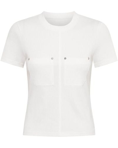 Dion Lee Shrunken Rivet-detail T-shirt - White