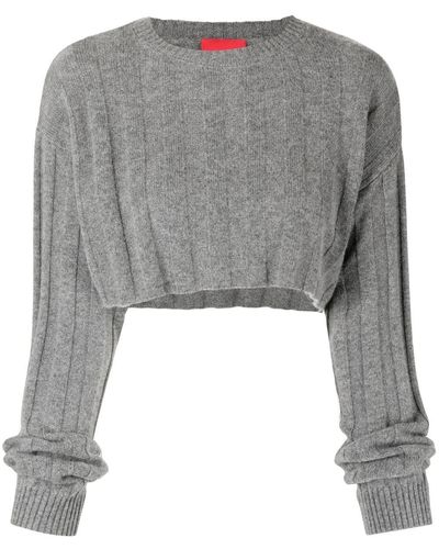 Cashmere In Love Remy Cropped Knit Top - Grey