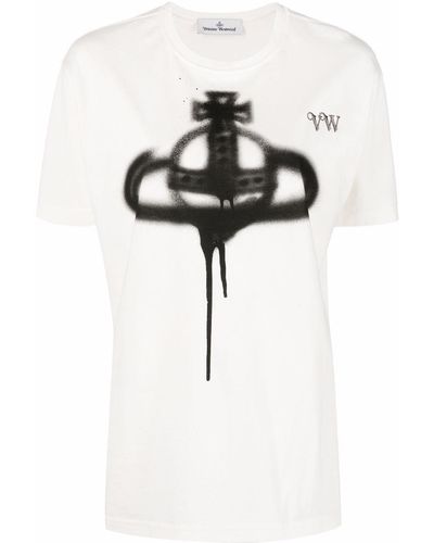 Vivienne Westwood Spray Orb プリント Tシャツ - ホワイト
