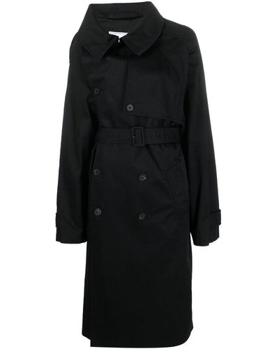 Balenciaga Off-shoulder Trench Coat - Black