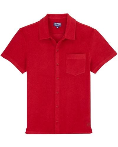 Vilebrequin Button-up Terry-cloth Bowling Shirt - Red