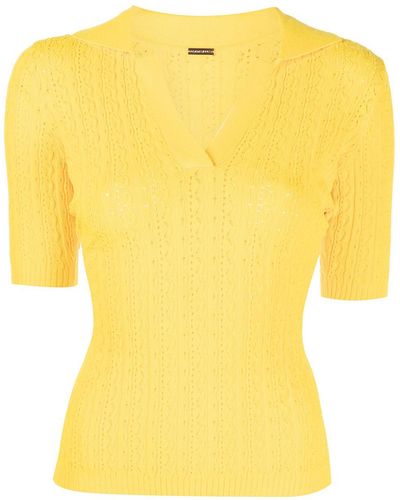 Adam Lippes Knitted Polo Top - Yellow
