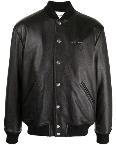 1017 ALYX 9SM Logo-print Pebbled Leather Jacket - Black