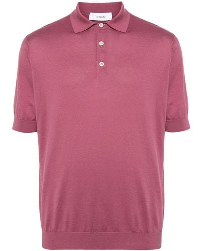 Lardini Logo-embroidered Cotton Polo Shirt - Pink