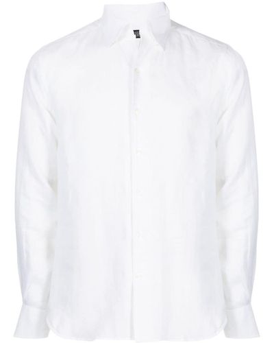 MAN ON THE BOON. Chemise en lin à manches longues - Blanc