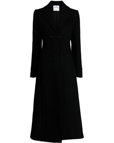 Courreges Single-breasted A-line Coat - Black